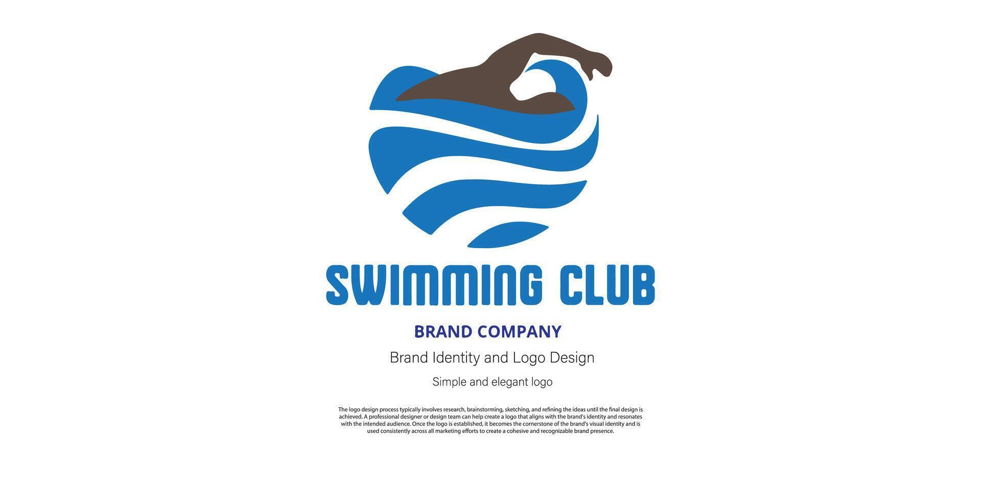 nuoto logo design per nuoto club o grafico progettista vettore