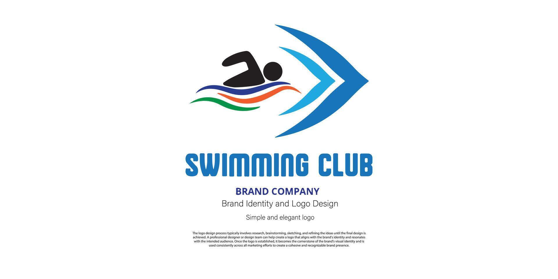 nuoto logo design per nuoto club o grafico progettista vettore