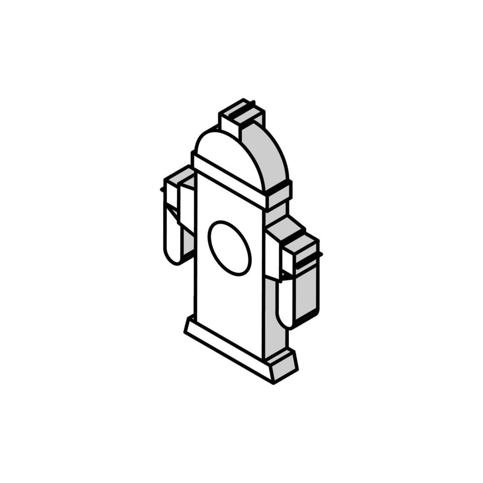 idrante fuoco isometrico icona vettore illustrazione