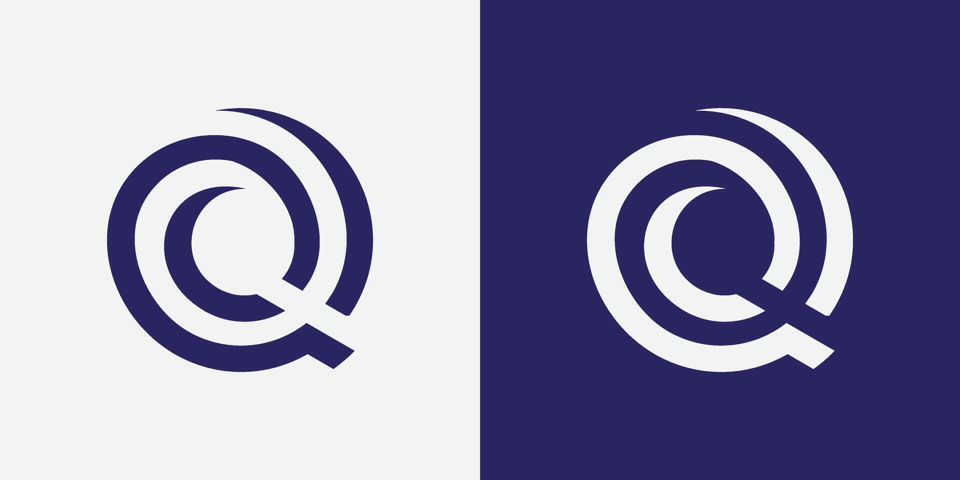 vettore q logo modello con un astratto forma