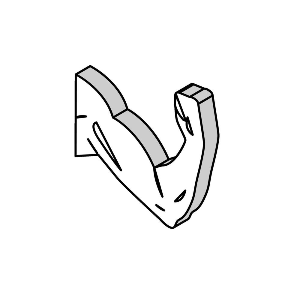braccio muscolo isometrico icona vettore illustrazione