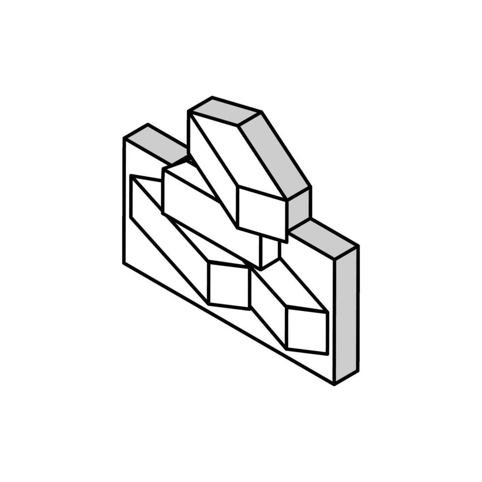 mattone per edificio isometrico icona vettore illustrazione