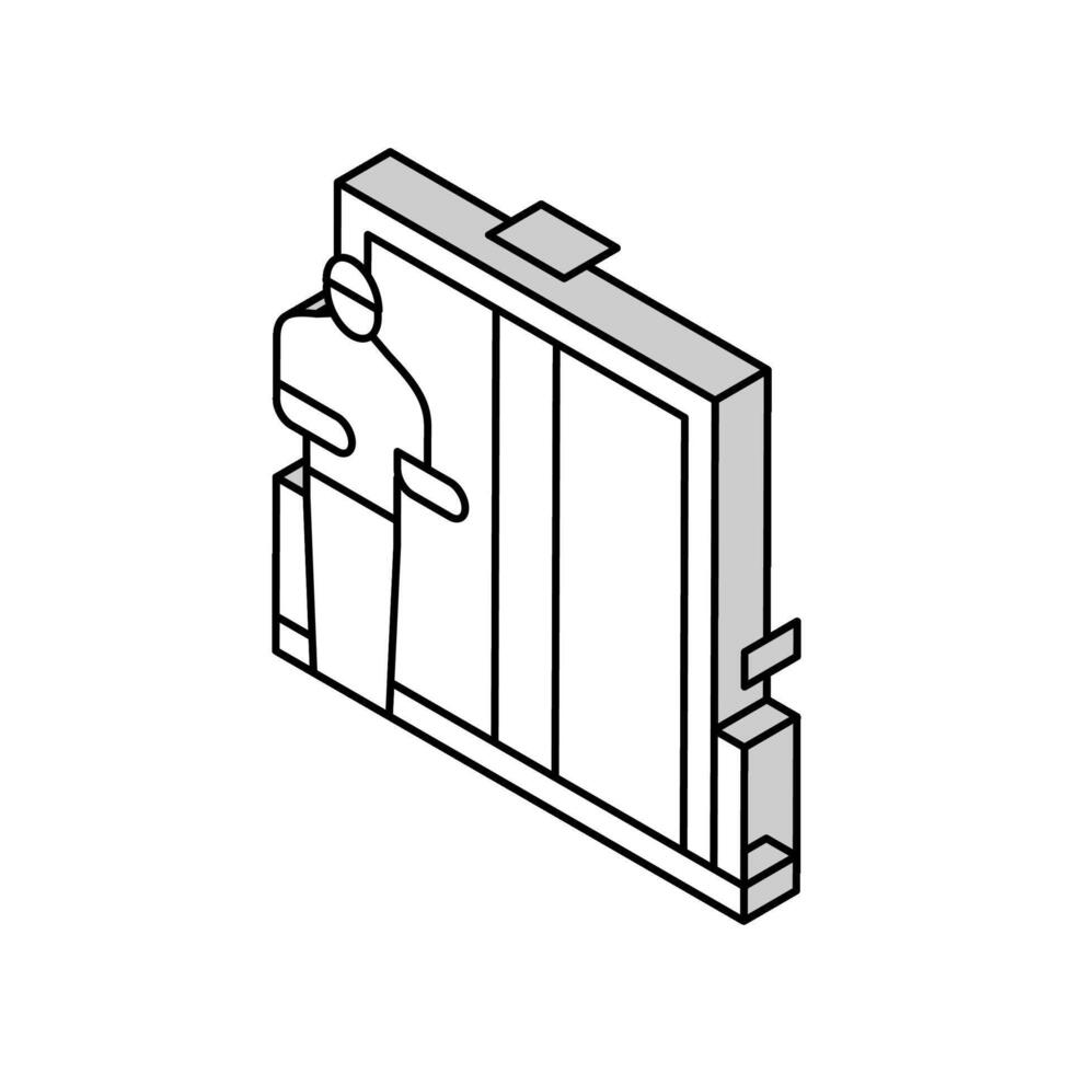 ascensore nel edificio isometrico icona vettore illustrazione