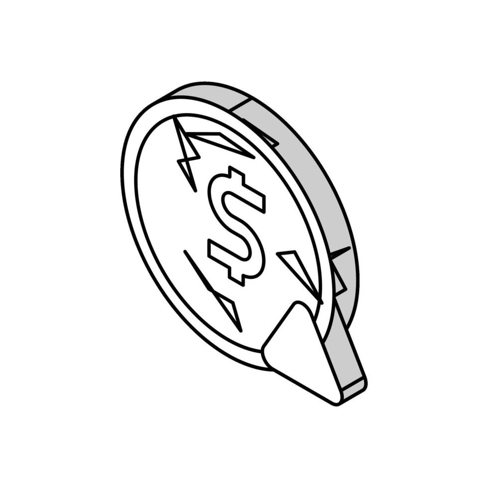 deflazione i soldi isometrico icona vettore illustrazione