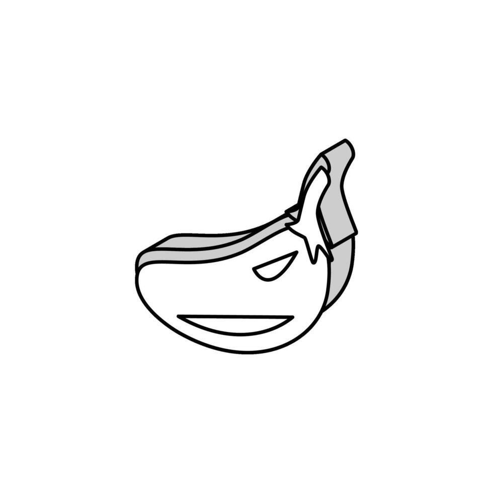 melanzana bianca isometrico icona vettore illustrazione