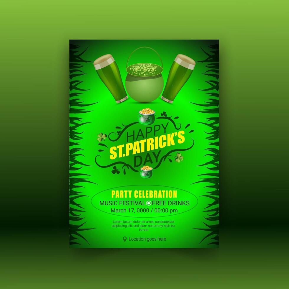 santo Patrick giorno o contento st. Patrick giorno modello design vettore