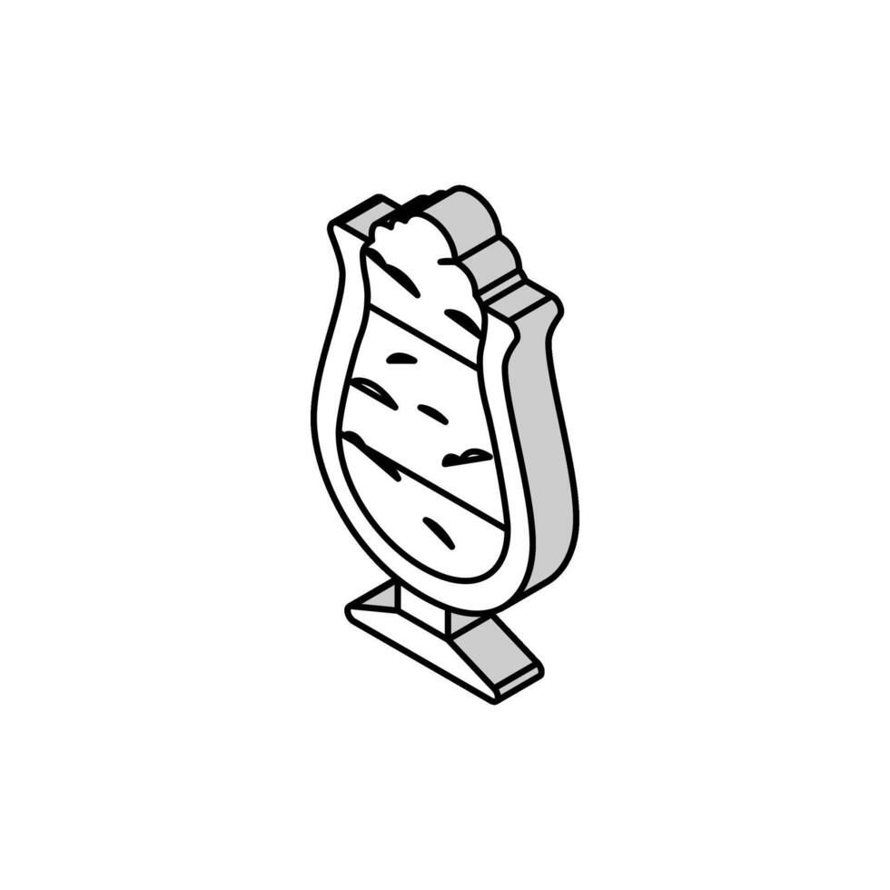 coppa di gelato guarnita ghiaccio crema isometrico icona vettore illustrazione