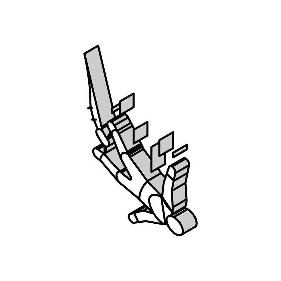 bungee salto isometrico icona vettore illustrazione