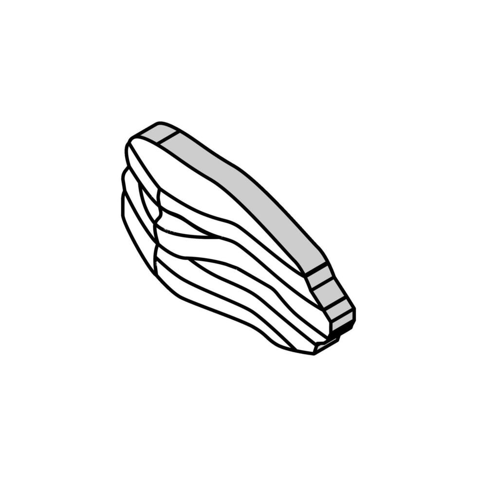 Bacon Manzo isometrico icona vettore illustrazione