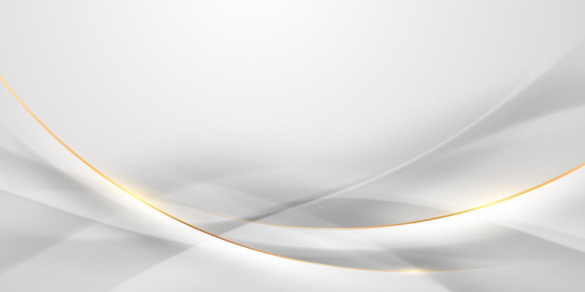 bianca astratto sfondo con lusso d'oro Linee vettore illustrazione