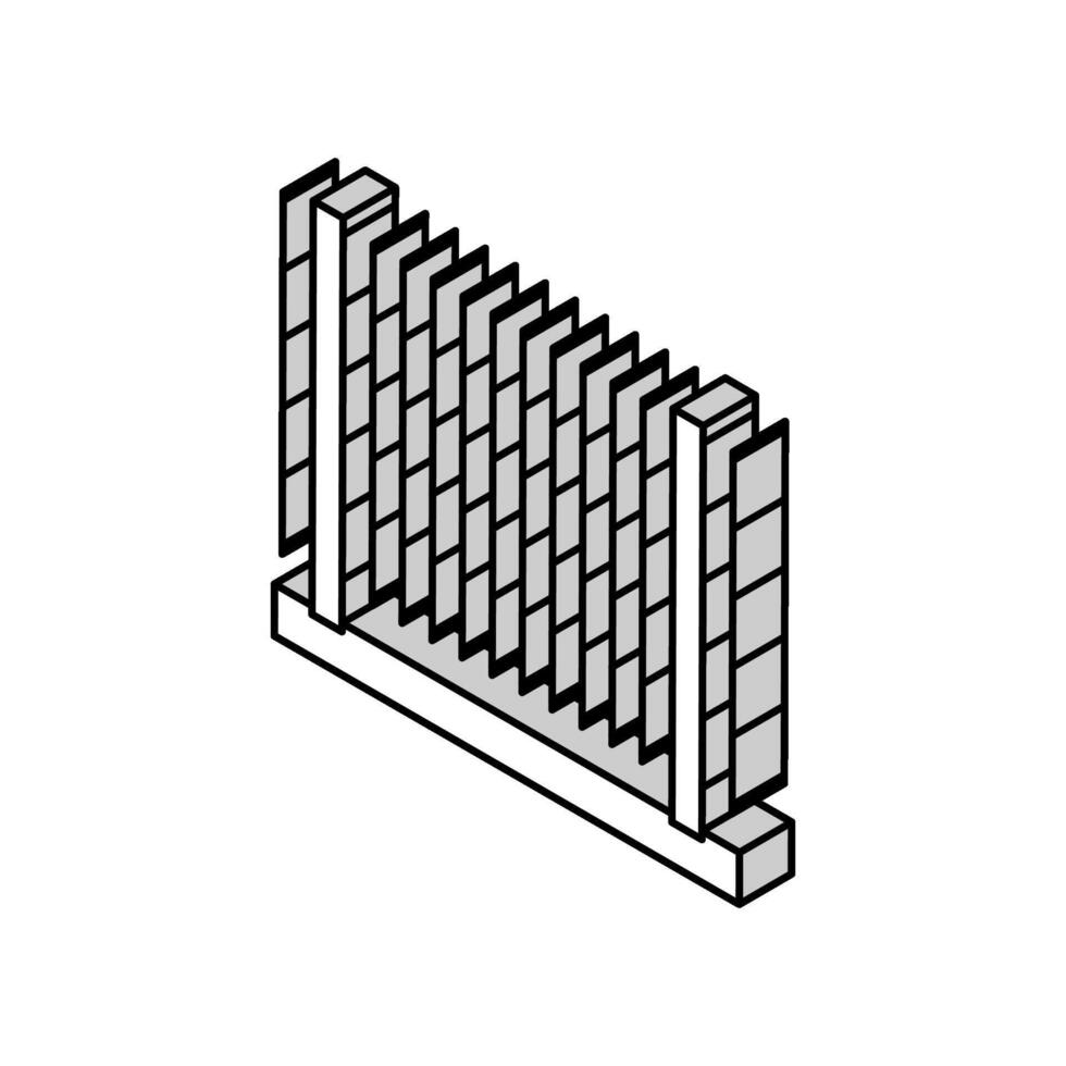 filo recinto isometrico icona vettore illustrazione