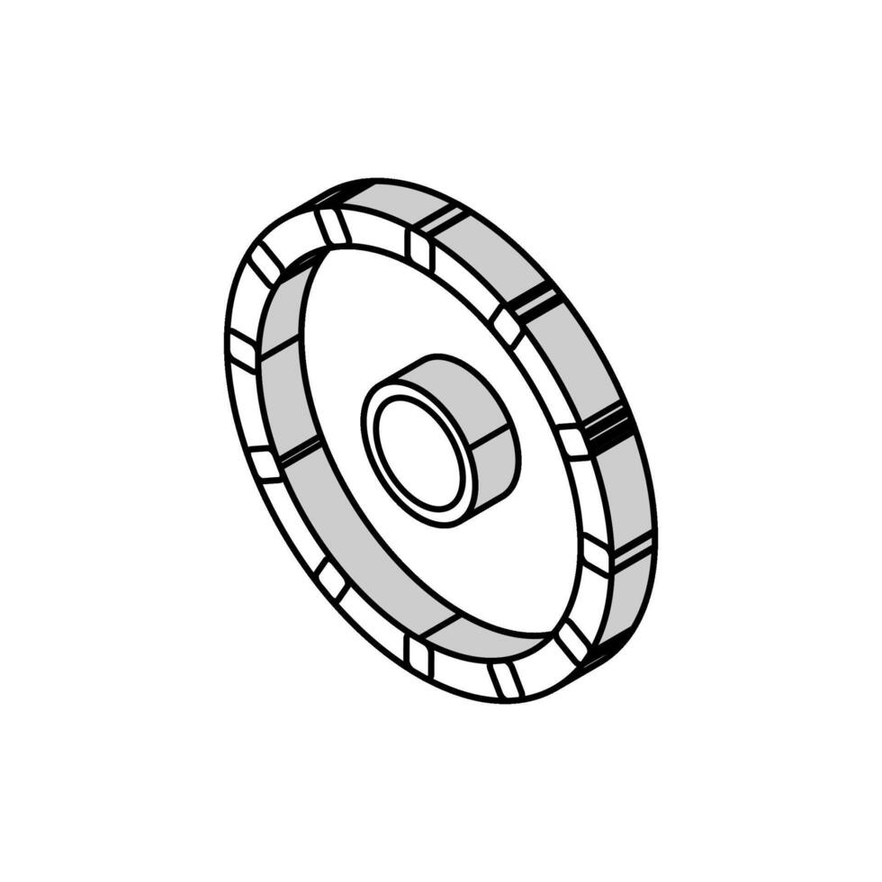 vecchio ruota isometrico icona vettore illustrazione