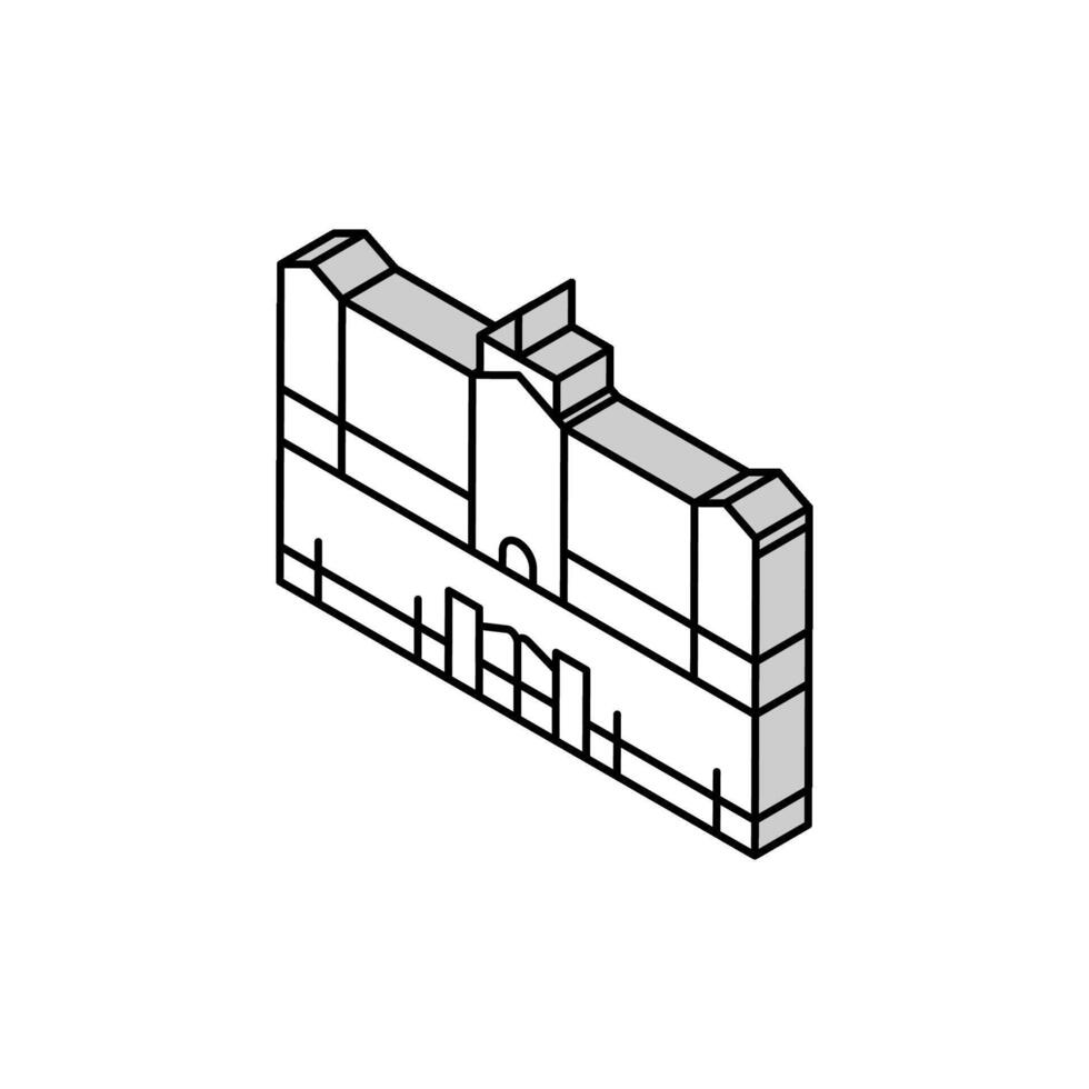 Buckingham palazzo isometrico icona vettore illustrazione