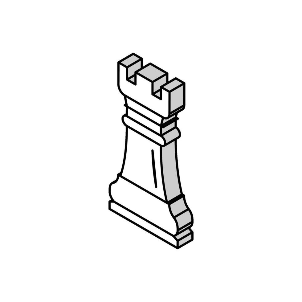 elefante scacchi isometrico icona vettore illustrazione