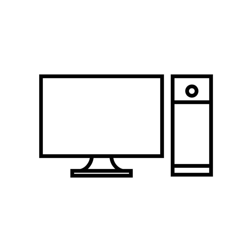 personale computer linea icona design vettore