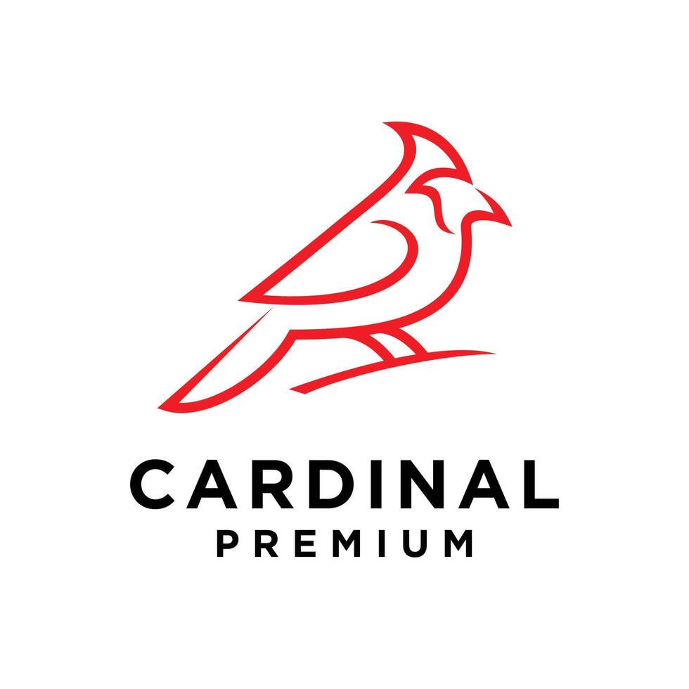 cardinale uccello moderno semplice logo design vettore