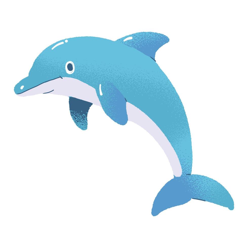 delfino cartone animato oceano mammiferi piatto illustrazione vettore