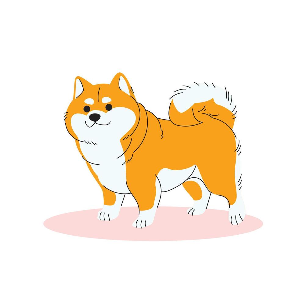 sorridente shiba inu cane illustrazione vettore