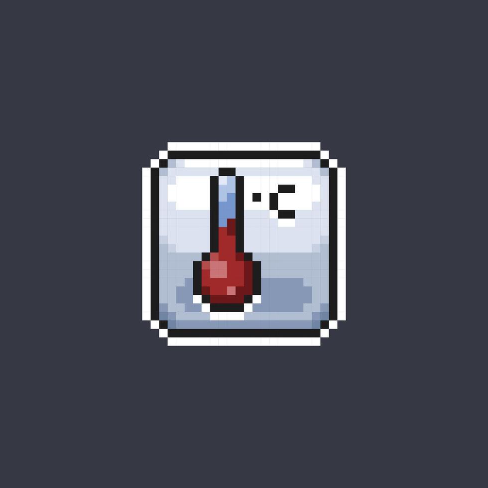 temperatura cartello nel pixel arte stile vettore