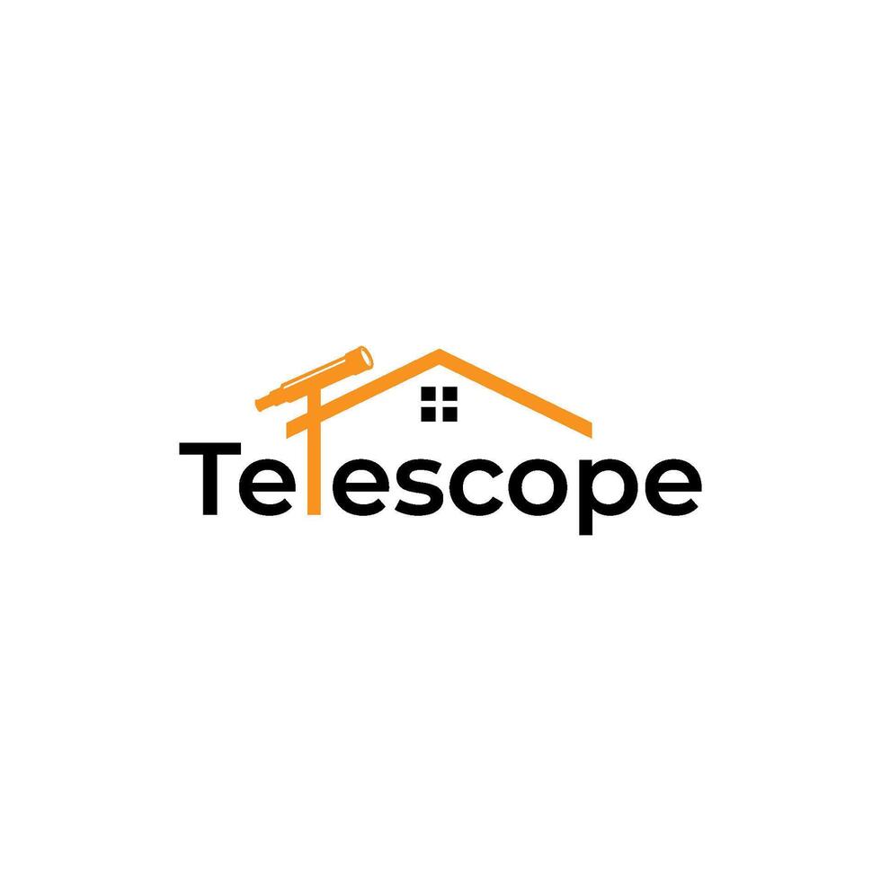 telescopio casa appartamento residenziale abstrac marchio di parole logo design icona elemento vettore