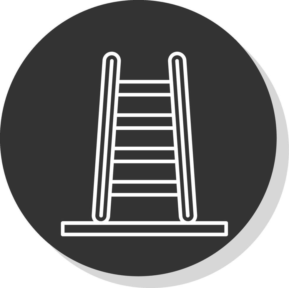 passo scala linea grigio icona vettore