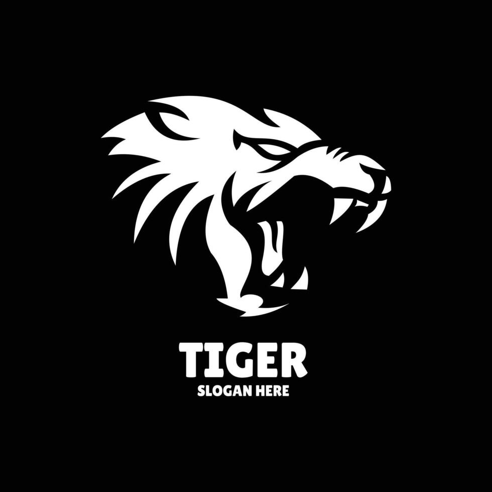tigre silhouette logo design illustrazione vettore
