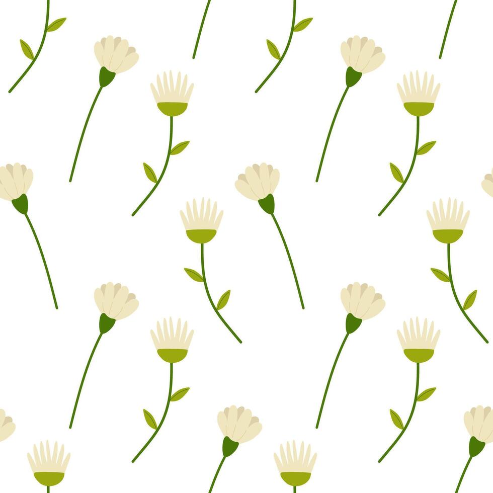 senza soluzione di continuità floreale primavera fiori bianca. vettore illustrazione. per il tuo disegno, involucro carta, tessuto.
