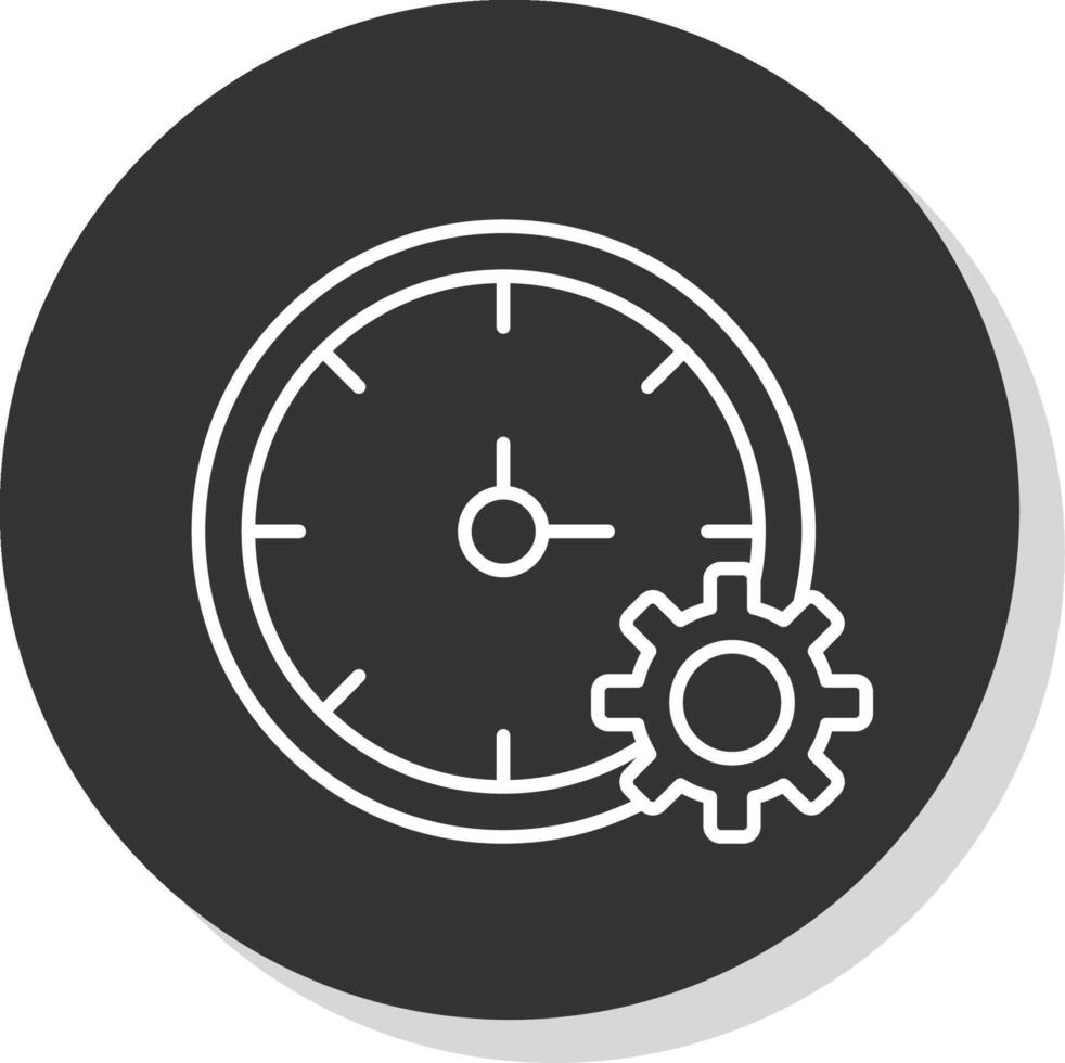 tempo gestione linea grigio icona vettore