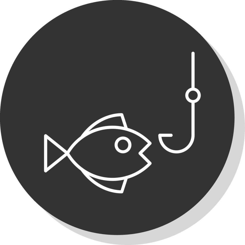 pesca linea grigio icona vettore