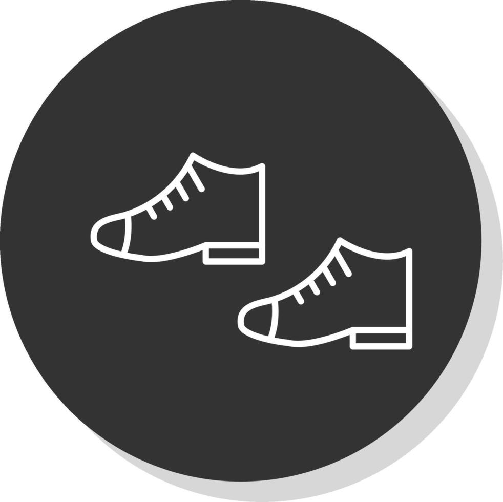 scarpe linea grigio icona vettore