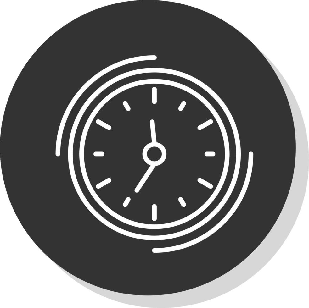 orologio linea grigio icona vettore
