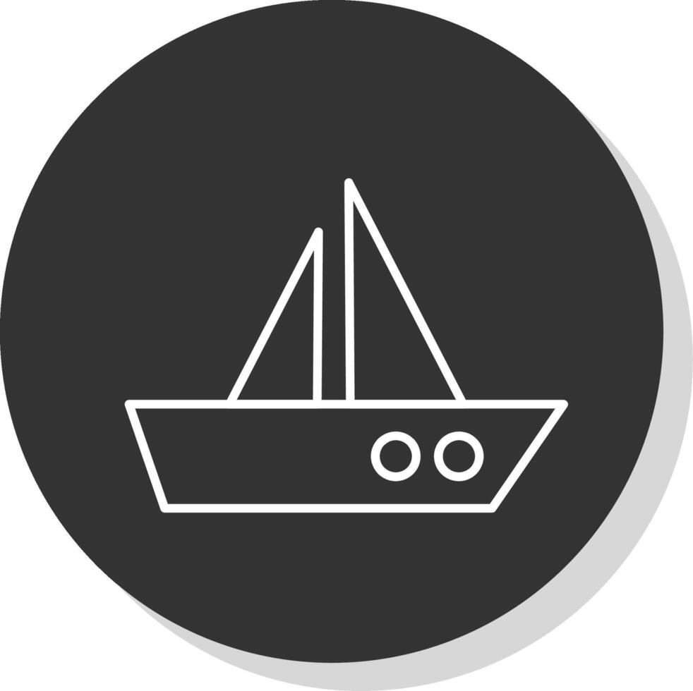 barca linea grigio icona vettore