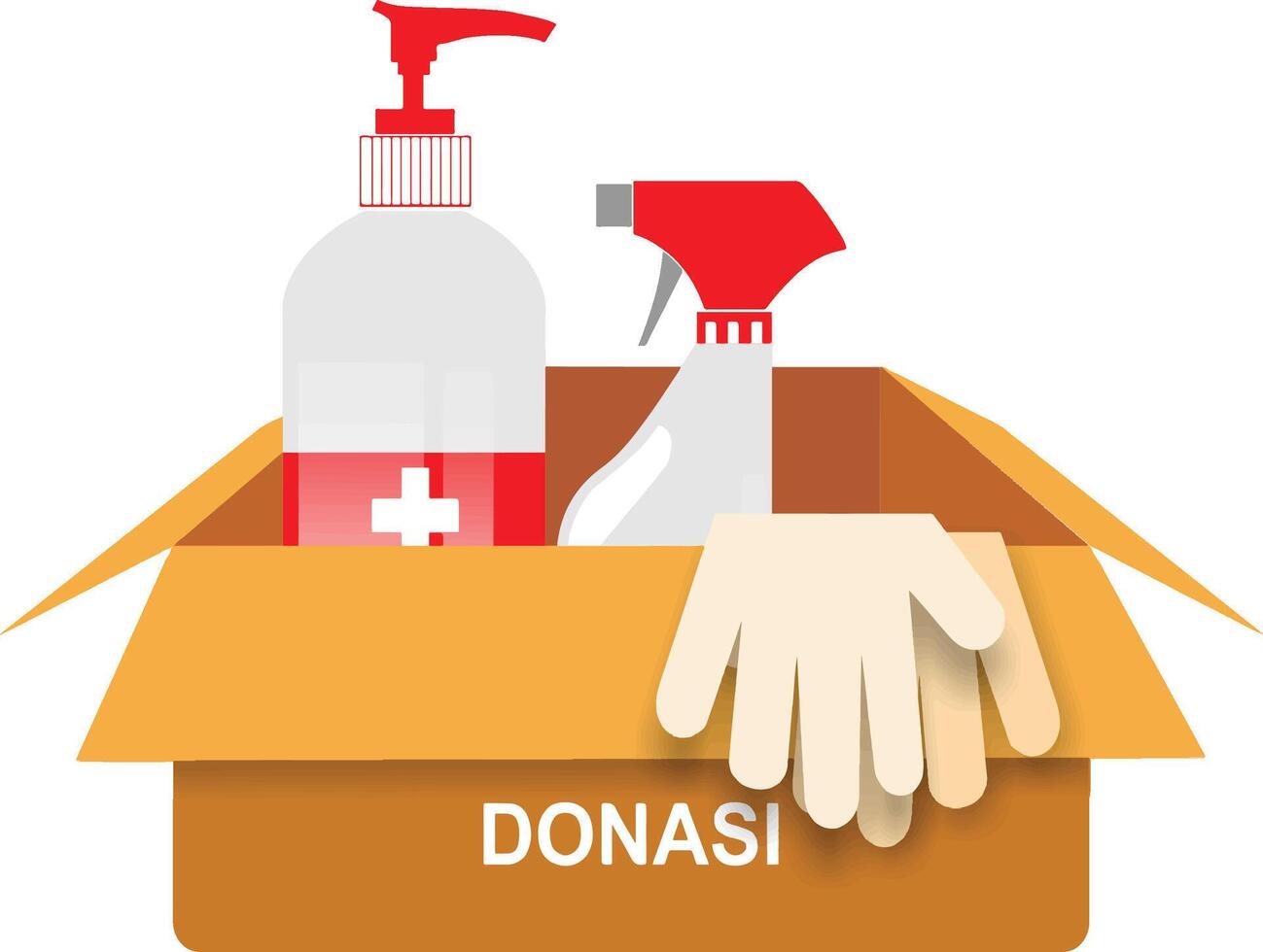 il icona quello Schermo un' donazione scatola contenente medico attrezzatura vettore