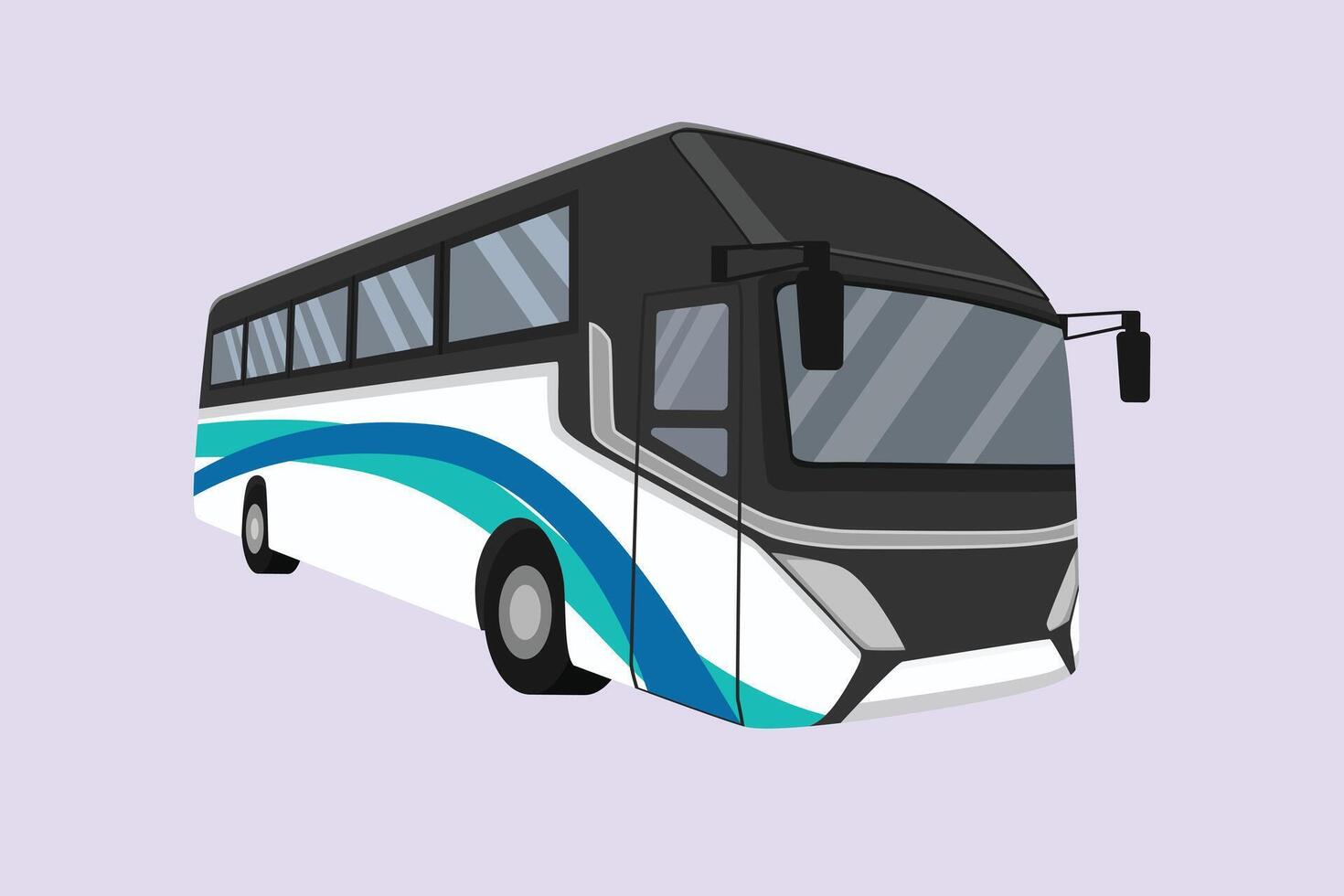 moderno autobus. terra mezzi di trasporto concetto colorato piatto vettore illustrazione isolato.