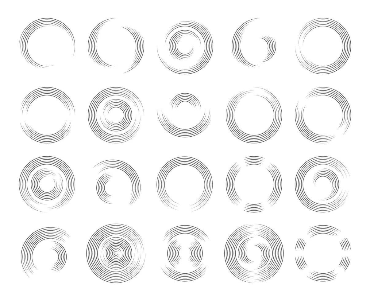 astratto geometrico cerchio linee, radiale velocità linee, spirale linea modello. vettore illustrazione