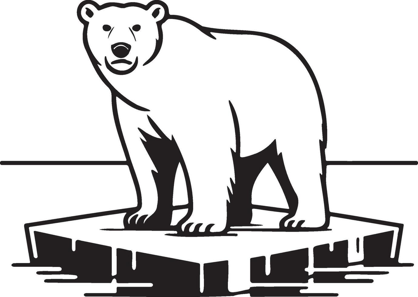 polare orso in piedi su ghiaccio galleggiante. vettore