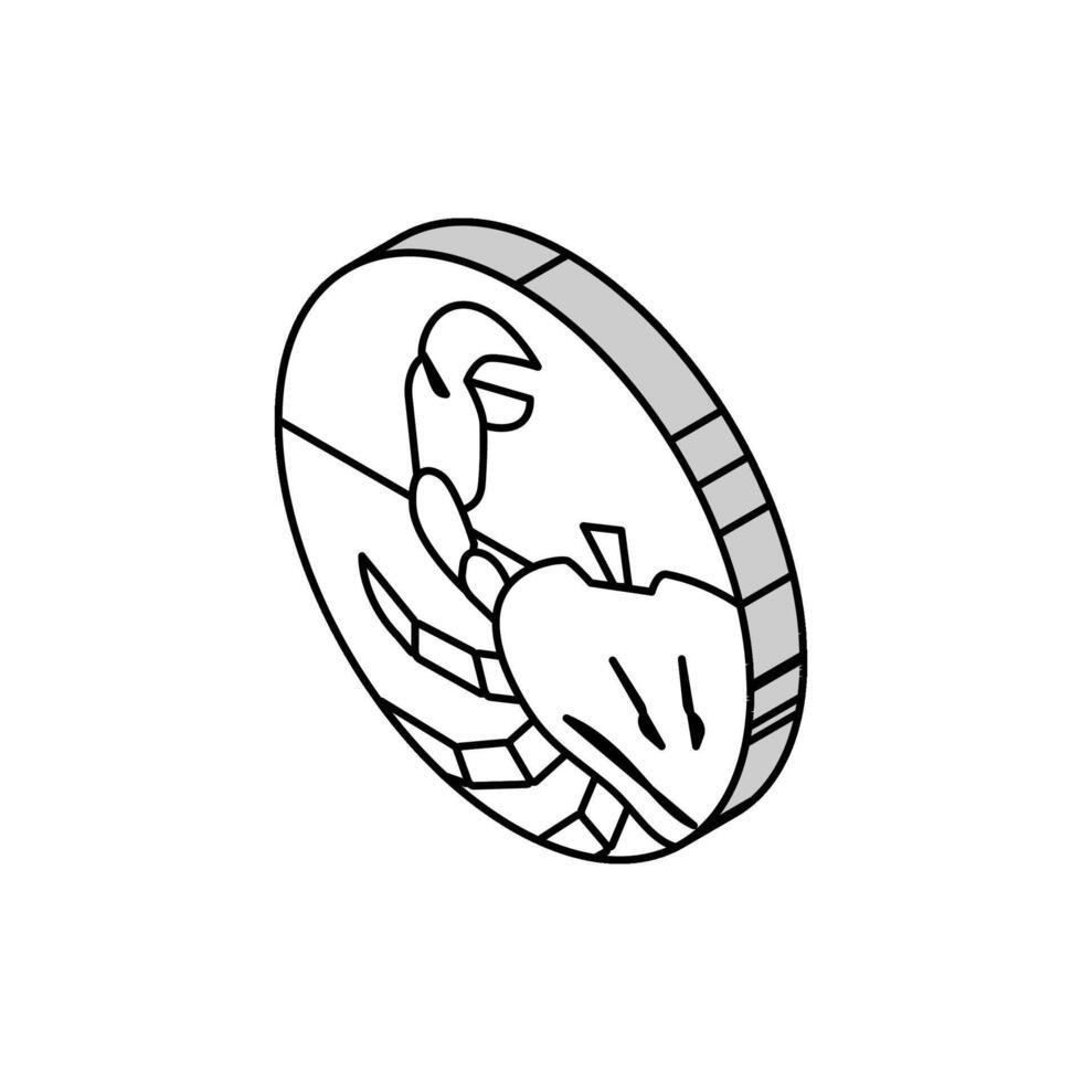 Granchio zodiaco isometrico icona vettore illustrazione