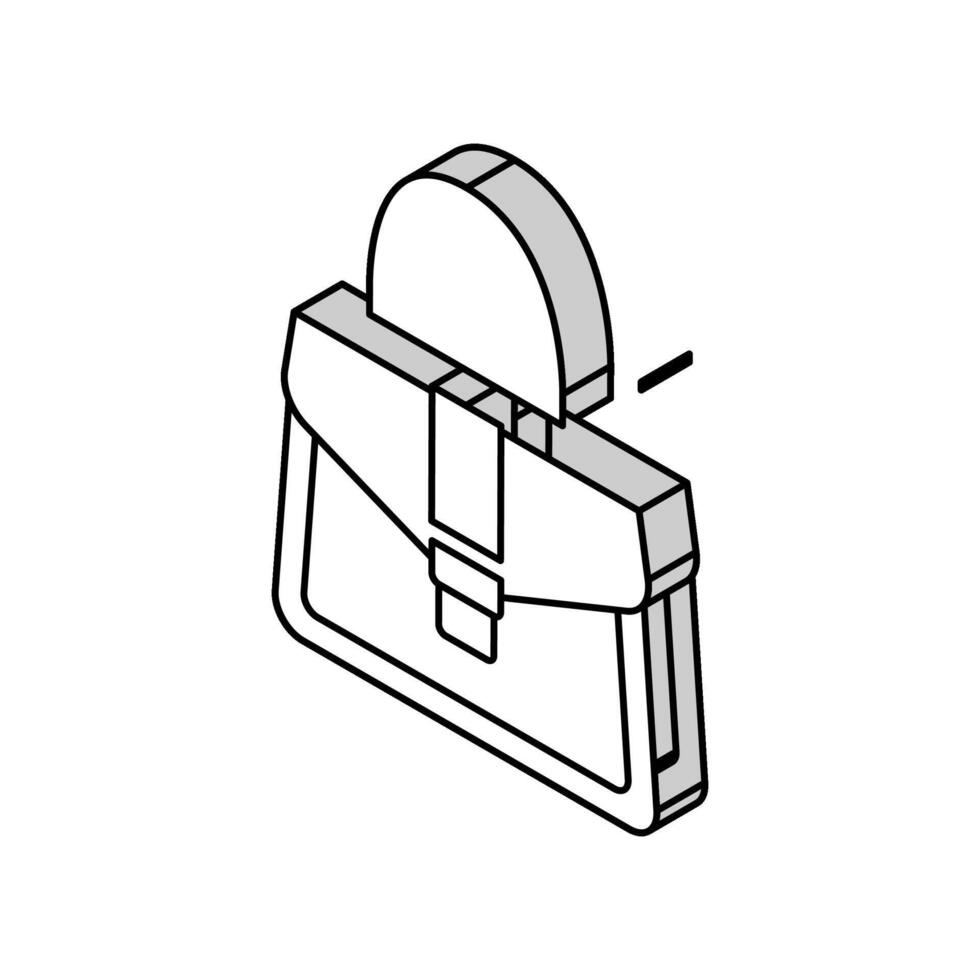 maniglia Borsa isometrico icona vettore illustrazione