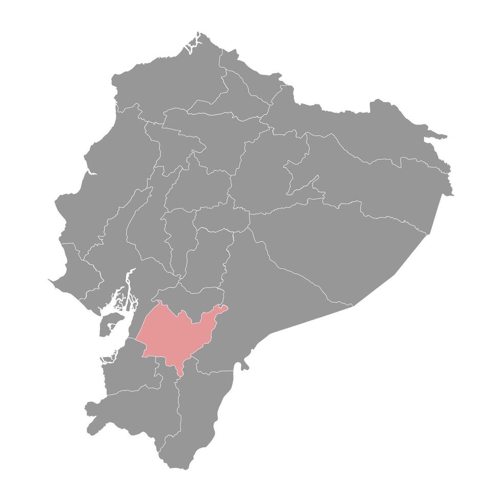 azuay Provincia carta geografica, amministrativo divisione di ecuador. vettore illustrazione.