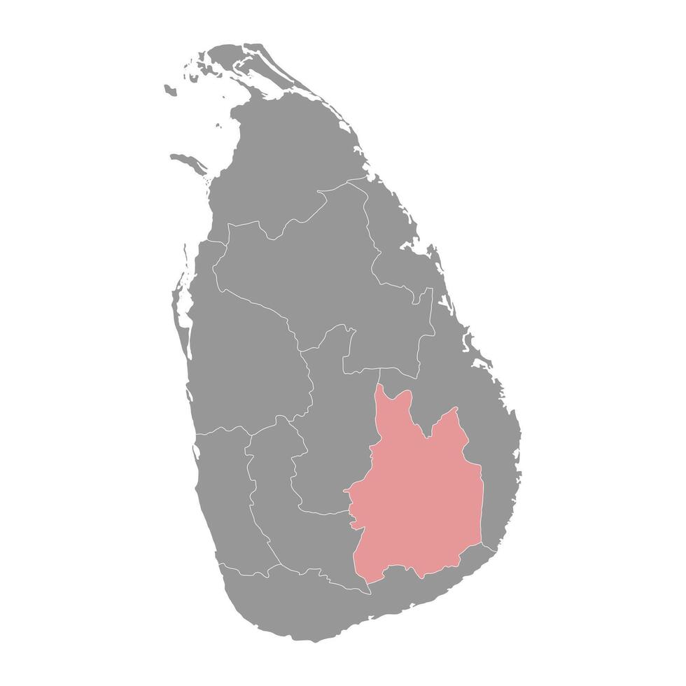 uva Provincia carta geografica, amministrativo divisione di sri lanka. vettore illustrazione.