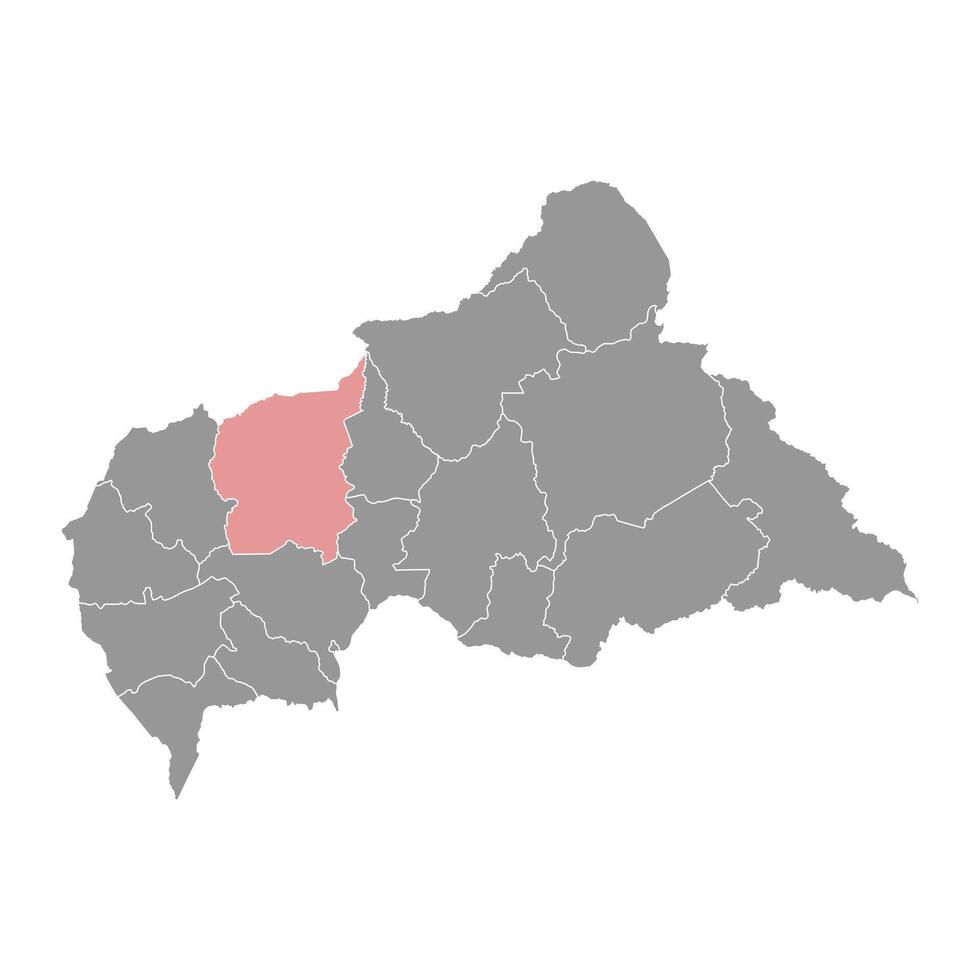uham prefettura carta geografica, amministrativo divisione di centrale africano repubblica. vettore