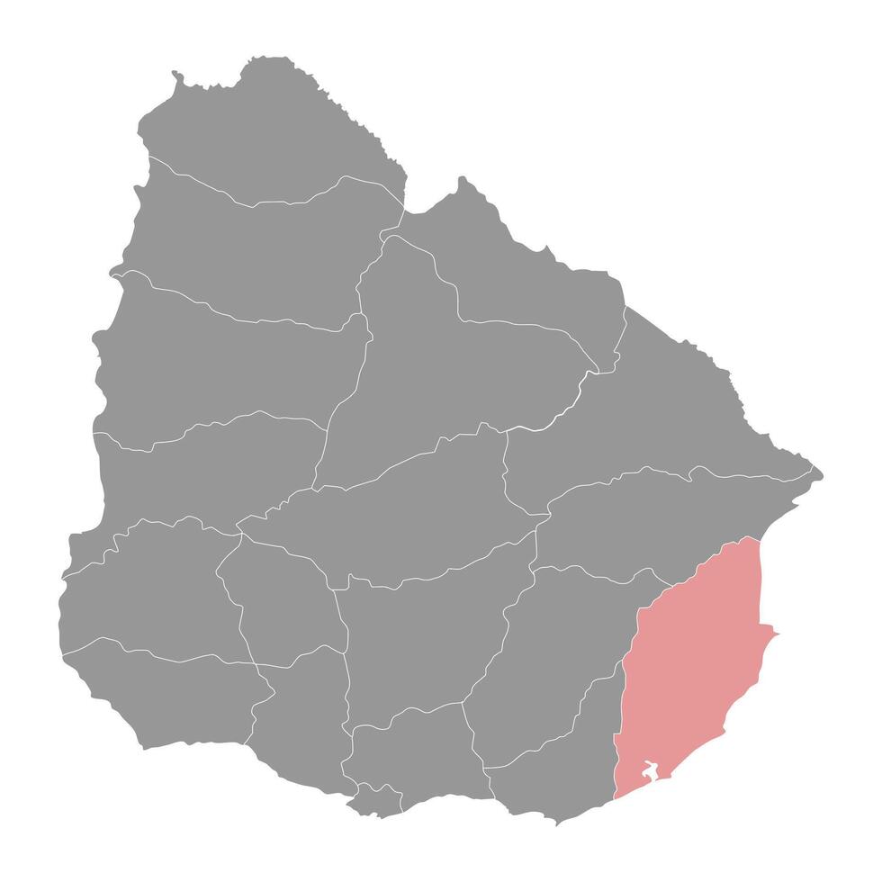 Rocha Dipartimento carta geografica, amministrativo divisione di Uruguay. vettore illustrazione.