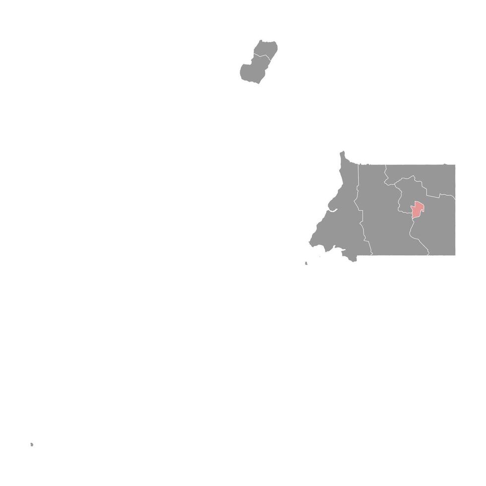 djibloho Provincia carta geografica, amministrativo divisione di equatoriale Guinea. vettore illustrazione.