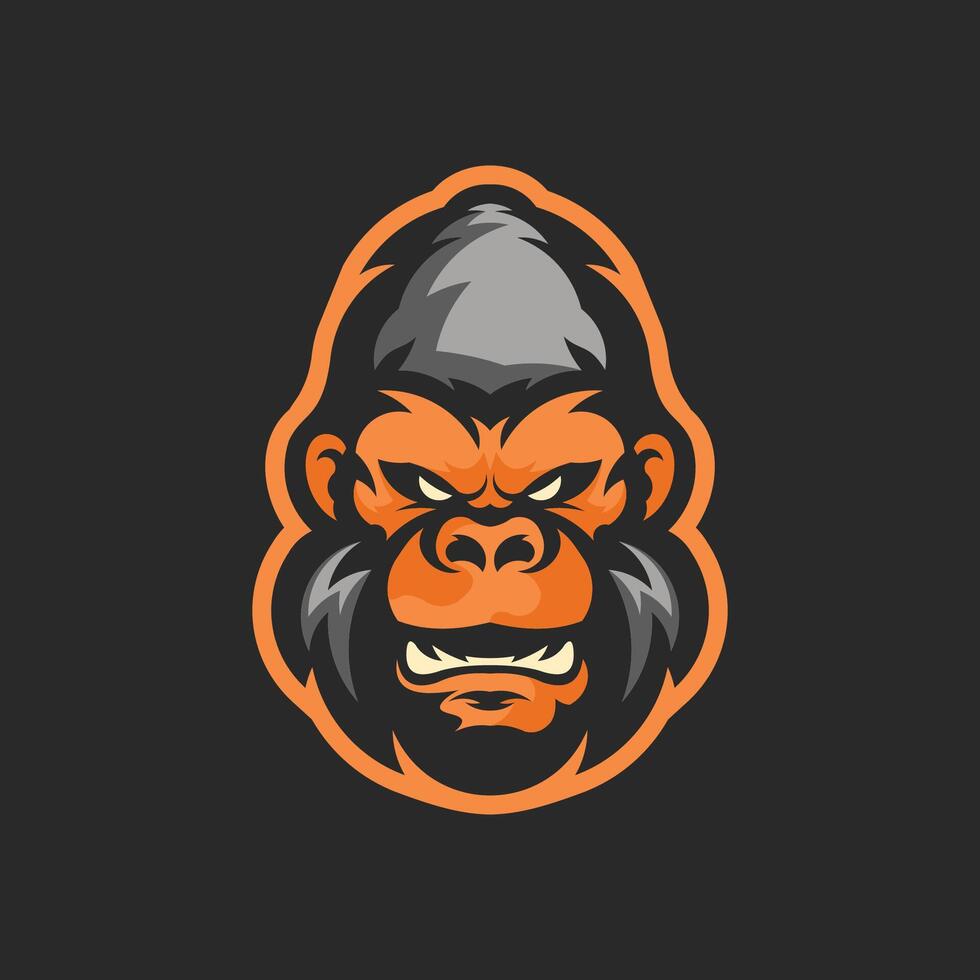 illustrazione vettoriale del logo della mascotte del gorilla