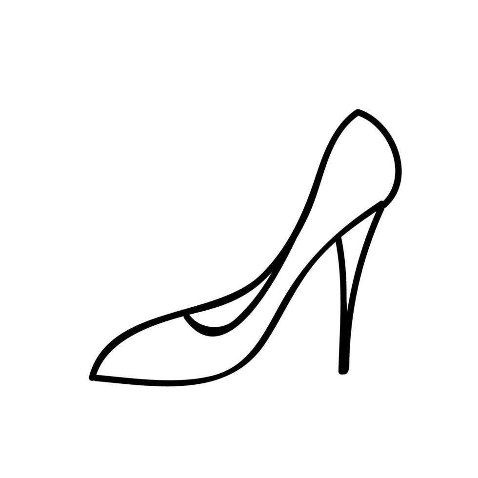 stiletto icona. mano disegnato vettore illustrazione. modificabile linea ictus