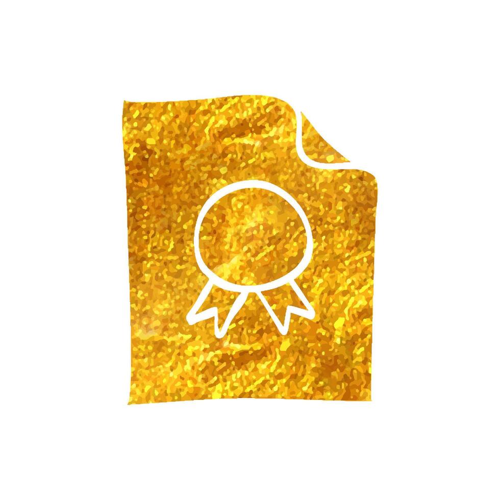mano disegnato contrarre documento icona nel oro Foglio struttura vettore illustrazione