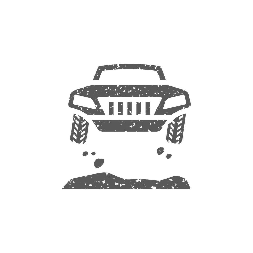rally auto icona nel grunge struttura vettore illustrazione