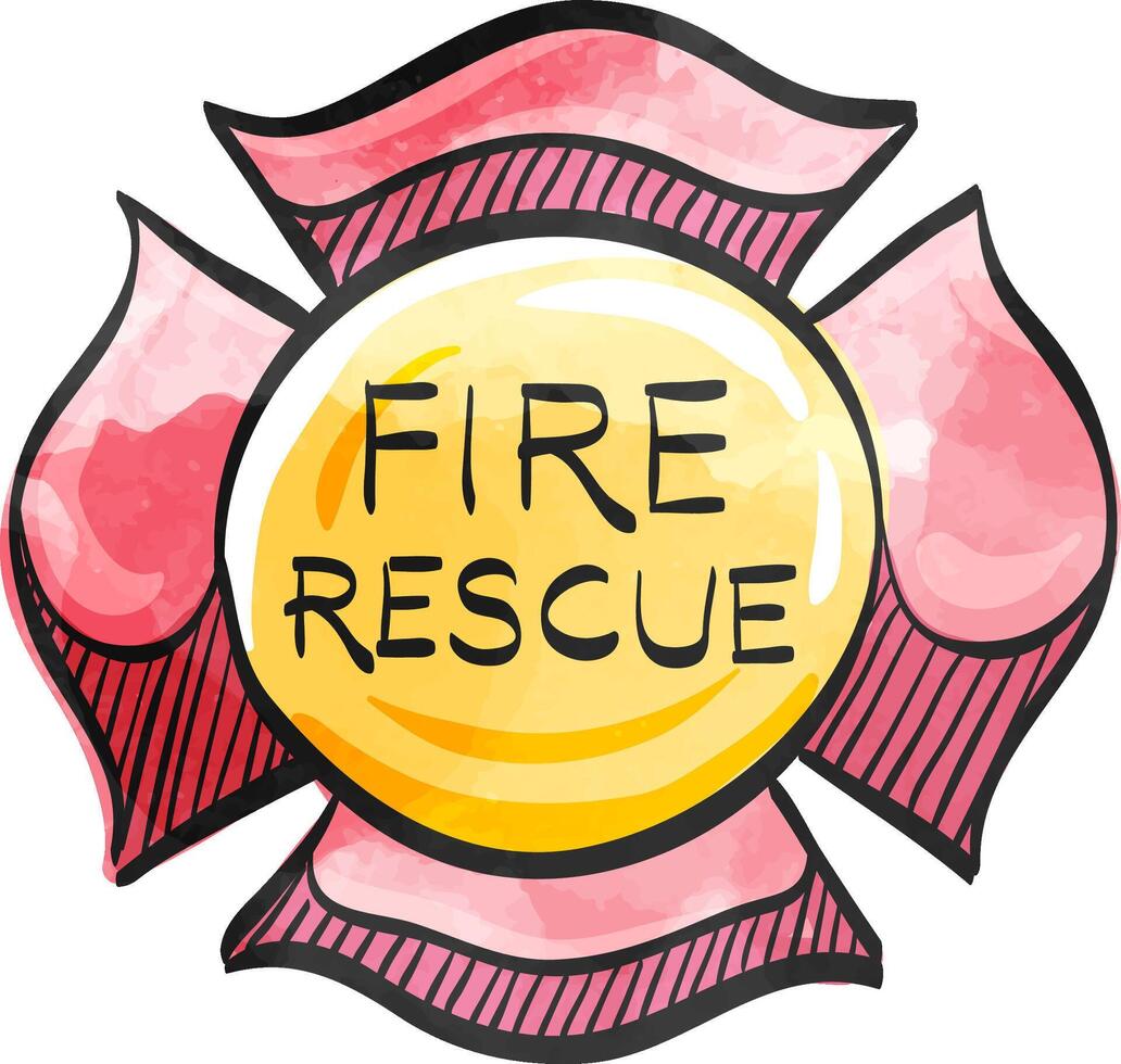 pompiere emblema icona nel colore disegno. servizio vigile del fuoco cappotto di braccia vettore