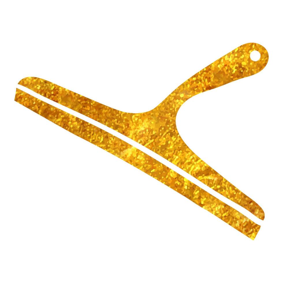mano disegnato bicchiere raschietto icona nel oro Foglio struttura vettore illustrazione