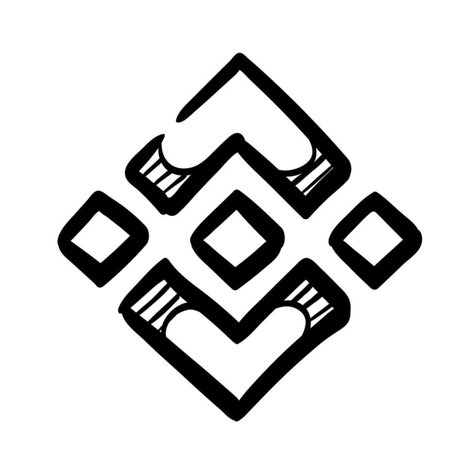 binance simbolo mano disegnato vettore illustrazione.